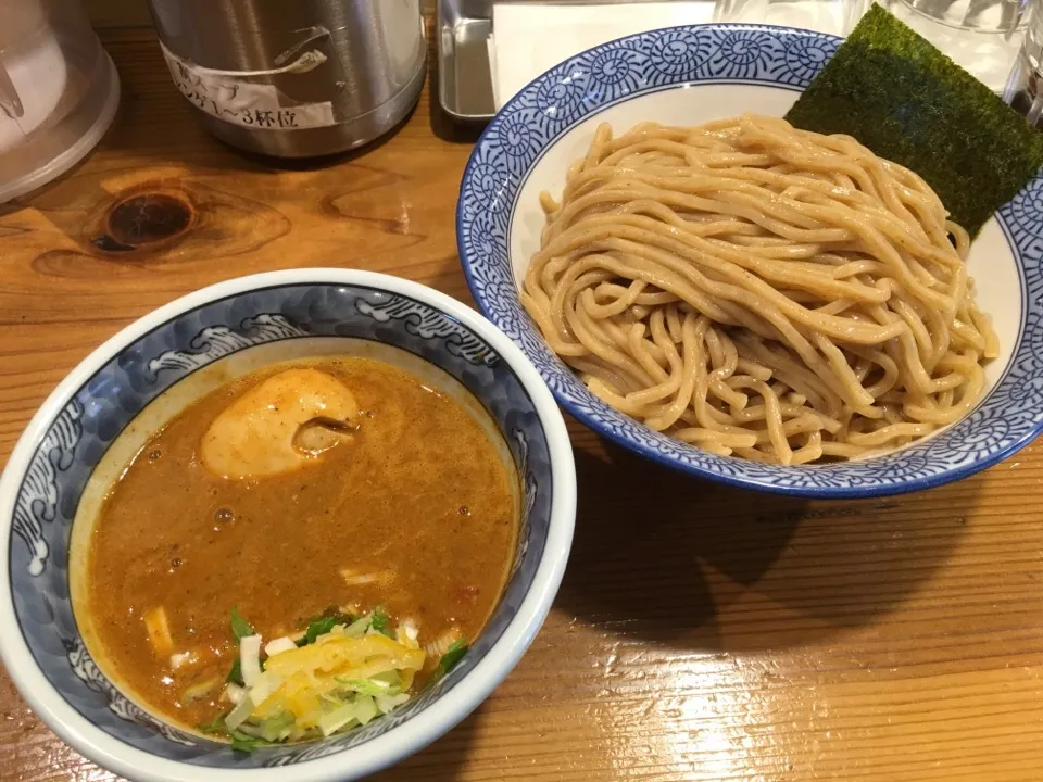 濃厚味玉辛つけ麺(胚芽麺)＋〔トッピング〕大盛り|マロさん