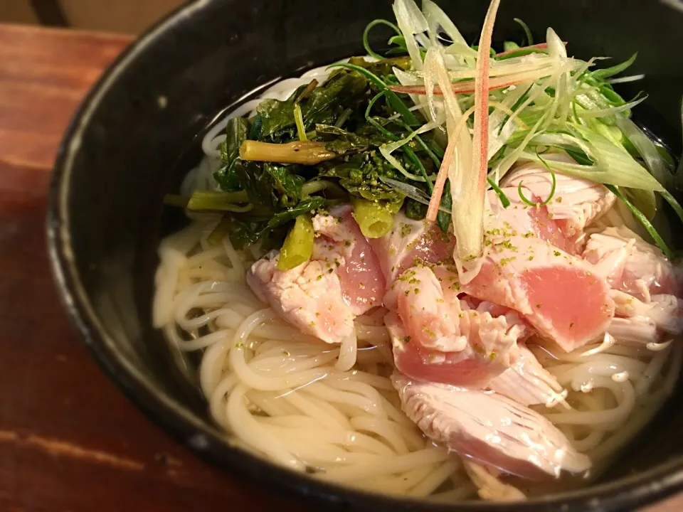 花わさびの鶏わさそうめん3|半田手延べそうめんの店 阿波や壱兆さん