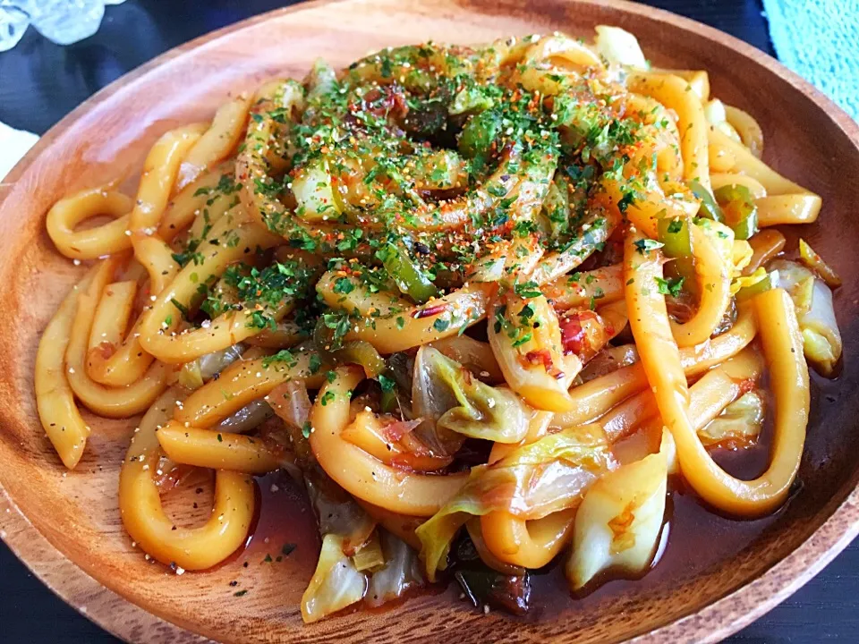 今日のお昼は
春キャベツの和風焼きうどん|ようさん