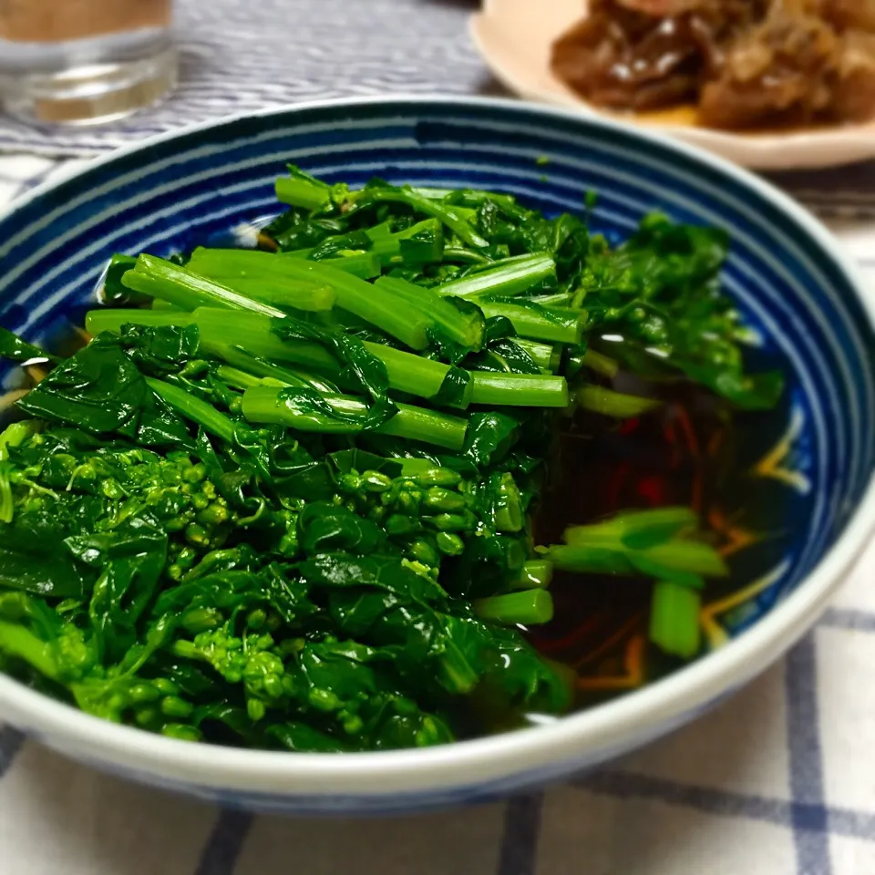 今日の夕飯☆たっぷり菜の花おひたし|あさこさん