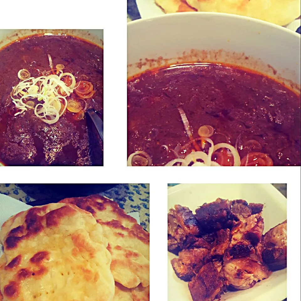 Hot Homemadr Beef Curry with Naan Bread and Salty Pork loin|Emanuel Hayashiさん