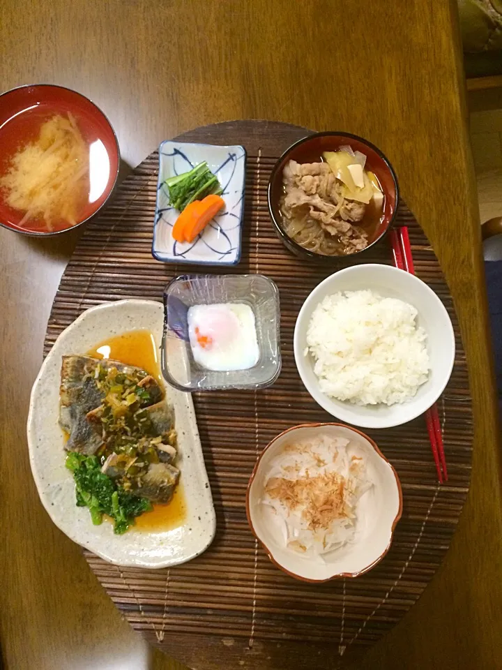 夕食＊イワシの香味焼き&肉豆腐|穂月:ほおずきさん