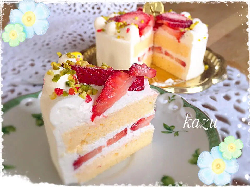 苺のショートケーキ🍰断面\(//∇//)\|kazu★さん