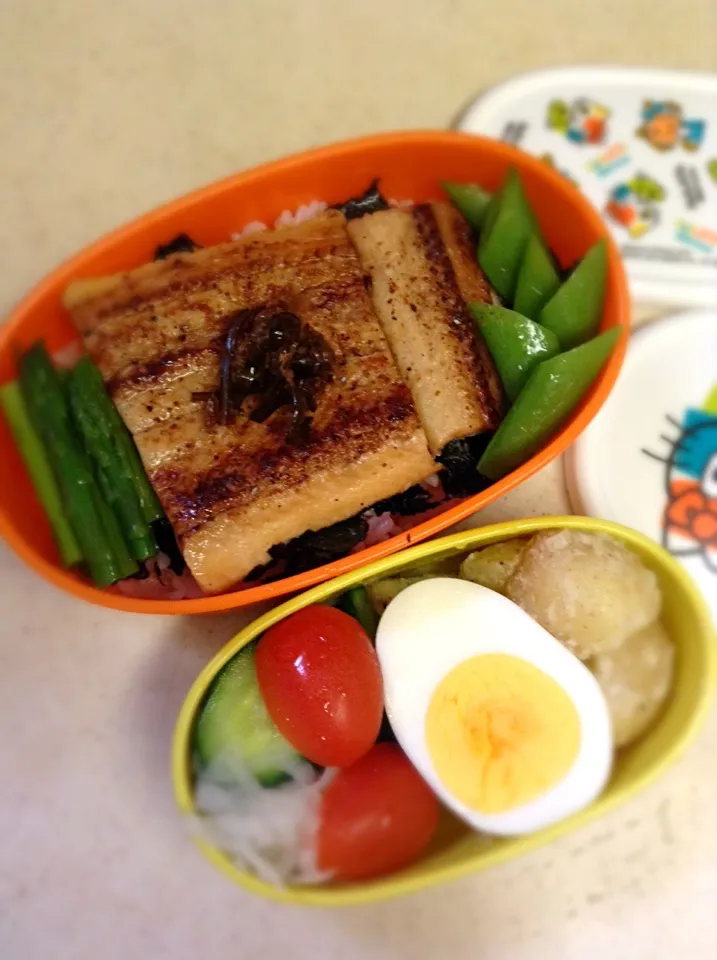 Today’s lunch box.穴子蒲焼再び。これで冷凍ストックほぼ空っぽに。明日の冷蔵庫搬入が待たれます♪（＾Ｏ＾）|hoppycowさん