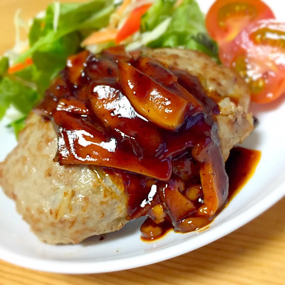 夕食◎ ハンバーグ🍽💕|しょちちさん