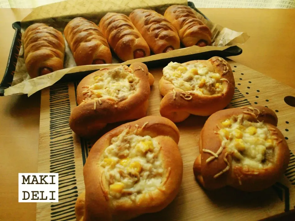 ブリオッシュ風角食パン🍞の生地でデリ風お惣菜パン🍴|真希さん