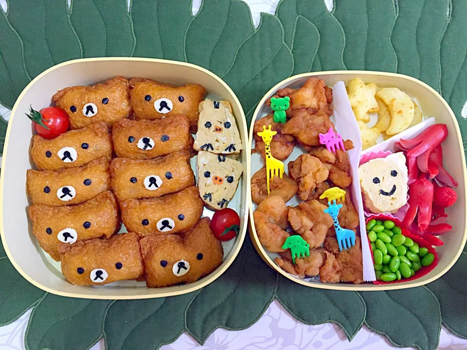 Snapdishの料理写真:お花見弁当！リラックマに見えるかな？|Ikuさん