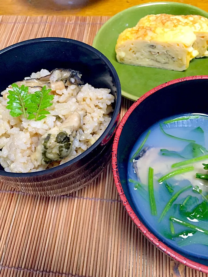 浜名湖の牡蠣めしと牡蠣のお吸い物|まゆさんさん