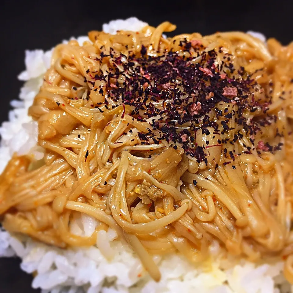 いつかの朝メシ『エノキ丼』|ち〜おんさん