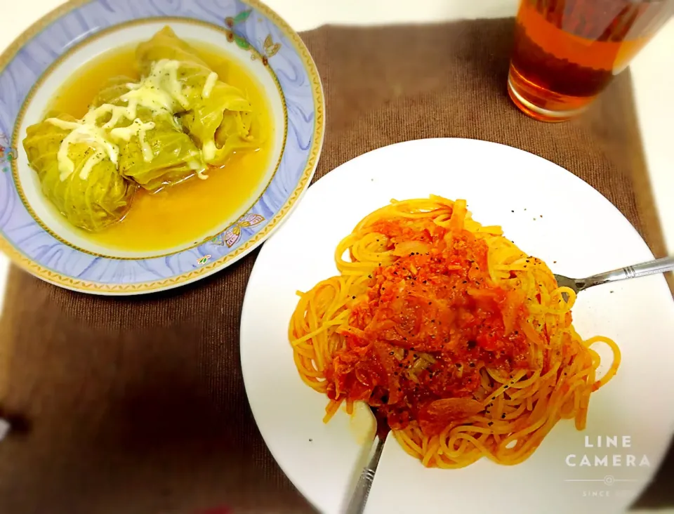 Snapdishの料理写真:ロールキャベツ
ツナとトマトのパスタ|❤︎はるmama❤︎さん