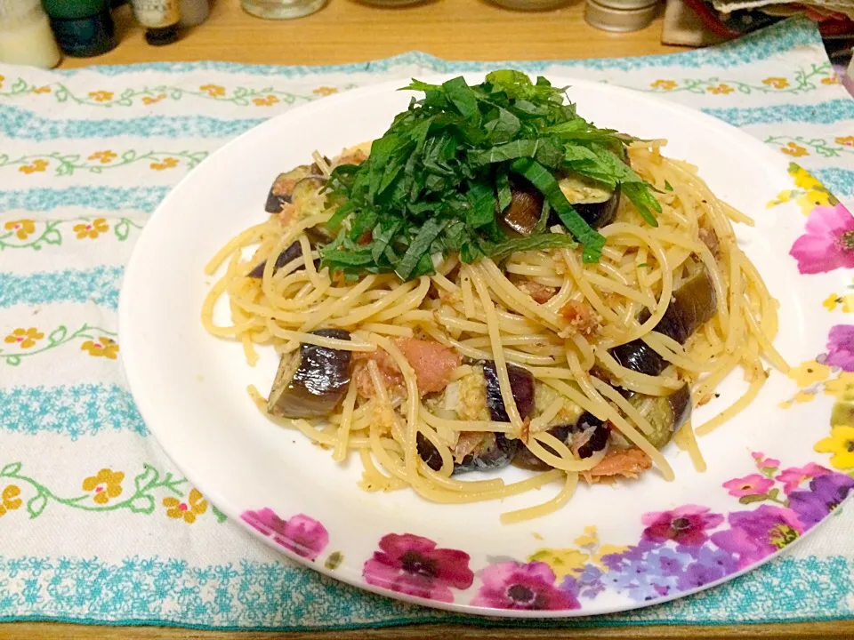 なすと梅の和風パスタ|ハルさん