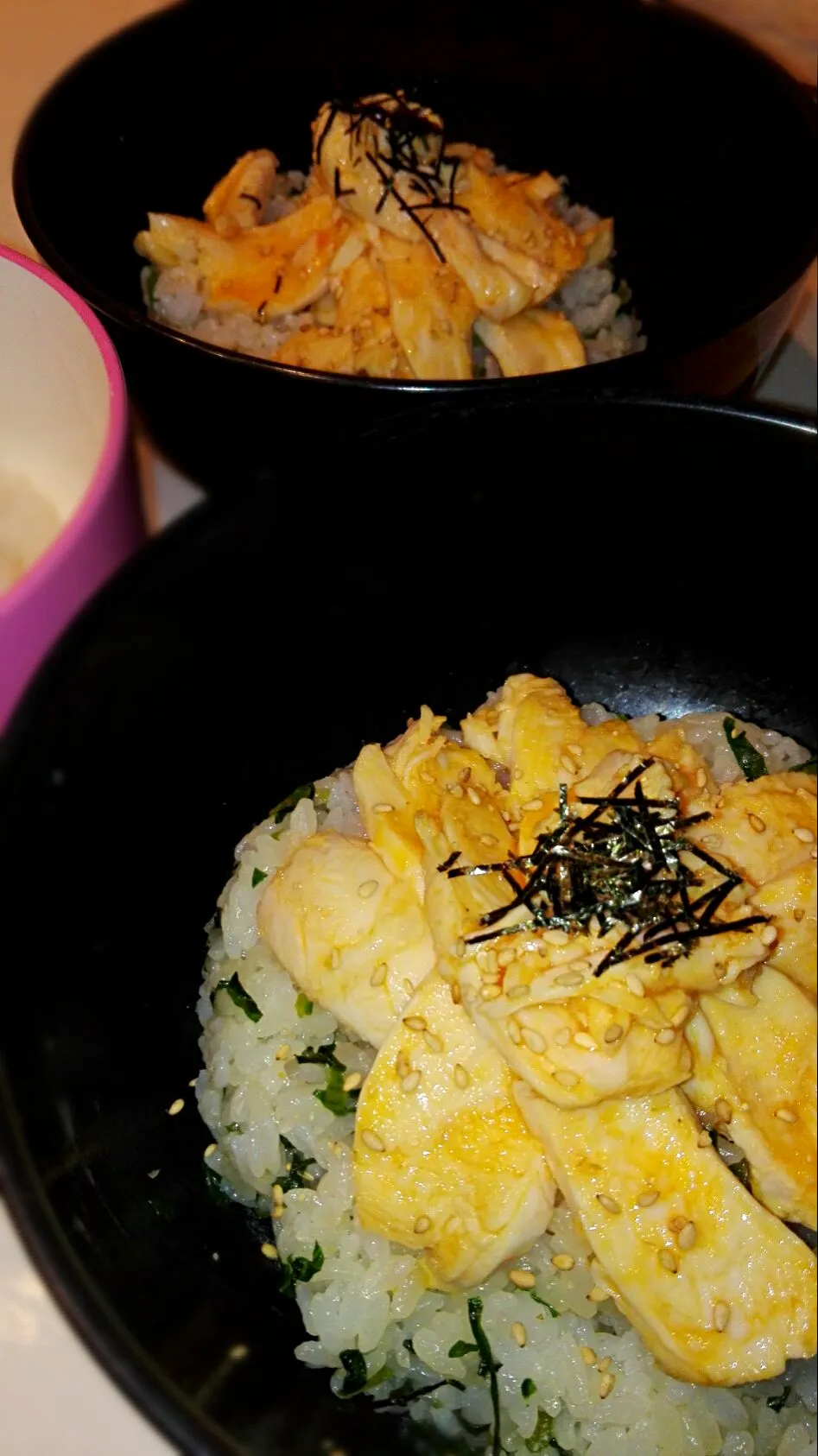 小松菜ご飯でささみ丼|むつみさん