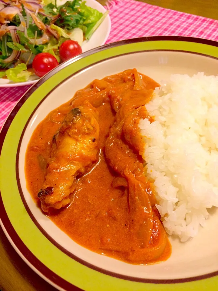 バターチキンカレーで夕食🍚|かずみさん