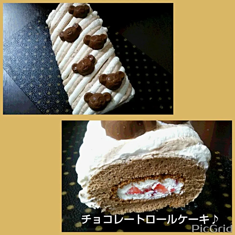 Snapdishの料理写真:チョコレートロールケーキ♪|ゆっこさん