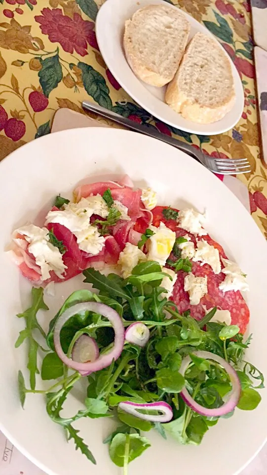 Cured Meats and mozzarella and mixed leaf salad|Harriet Pritchardさん