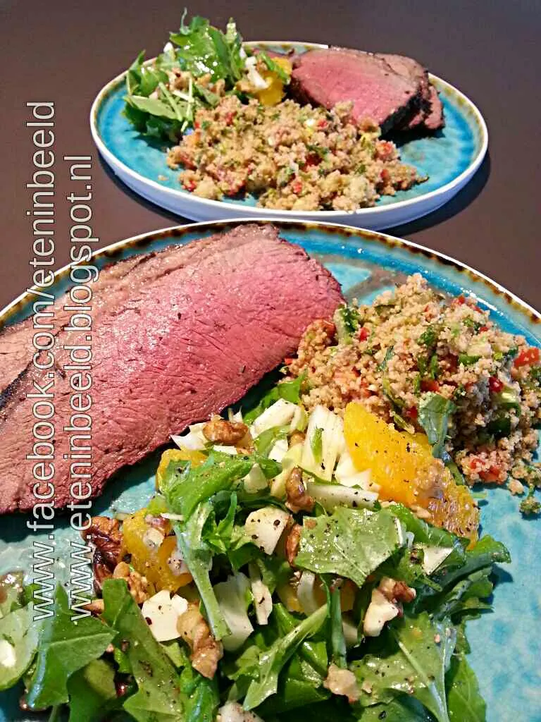 Snapdishの料理写真:Picanha, tabouleh and fennel-orange salad|Frank&Jolanda - Eteninbeeldさん