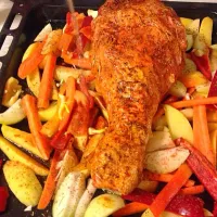 Snapdishの料理写真:Oven baked turkey leg with garlic and wine|Francescaさん