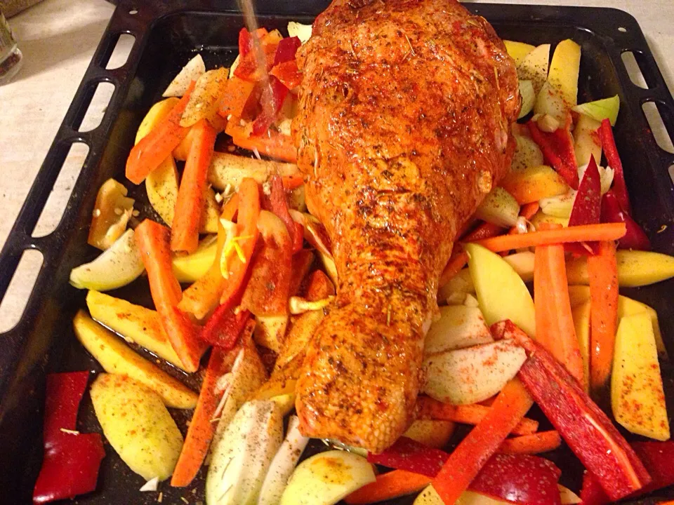 Oven baked turkey leg with garlic and wine|Francescaさん