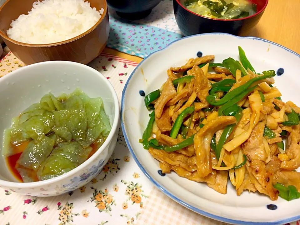 畑のお肉で青椒肉絲|あさみさん