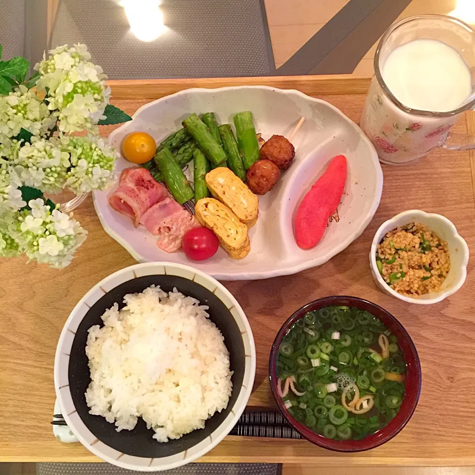 Snapdishの料理写真:4/5❤︎主人の朝ごはん❤︎|Makinsさん