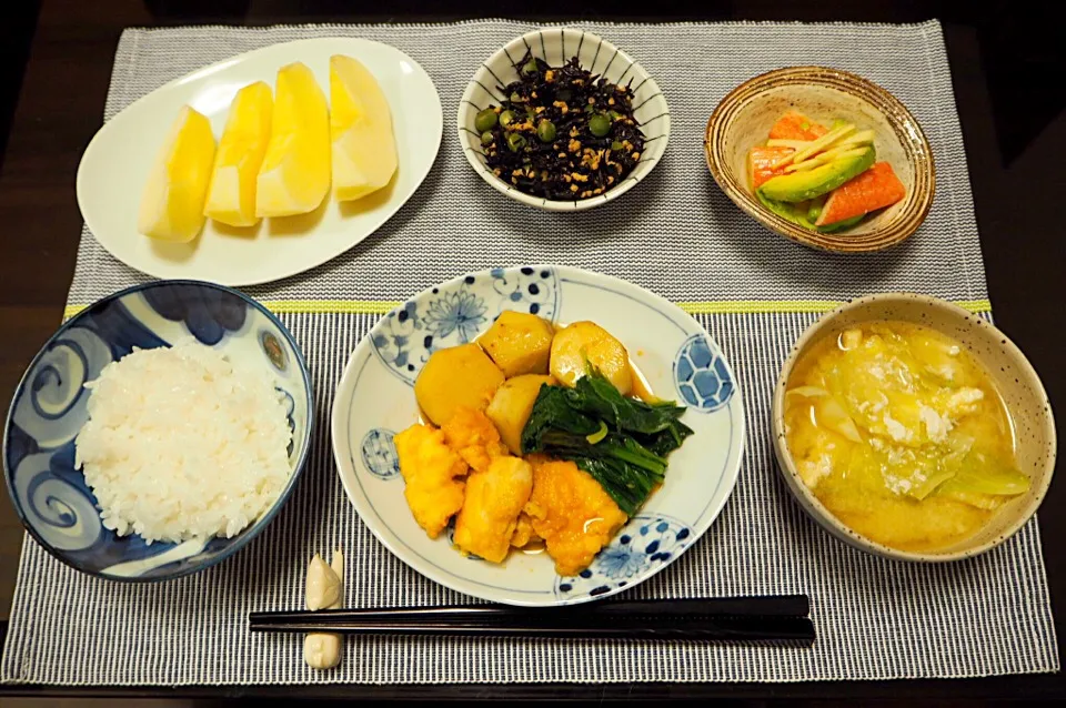 里いもと鶏肉の煮物|はらしおりさん