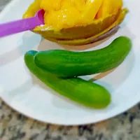 mashed and dicrf mango and cucumberd for snack !|missy williamsさん