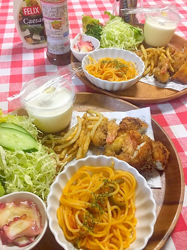 息子と娘のワンプレートご飯🎵自家製タルタルソースで！|kiyoさん