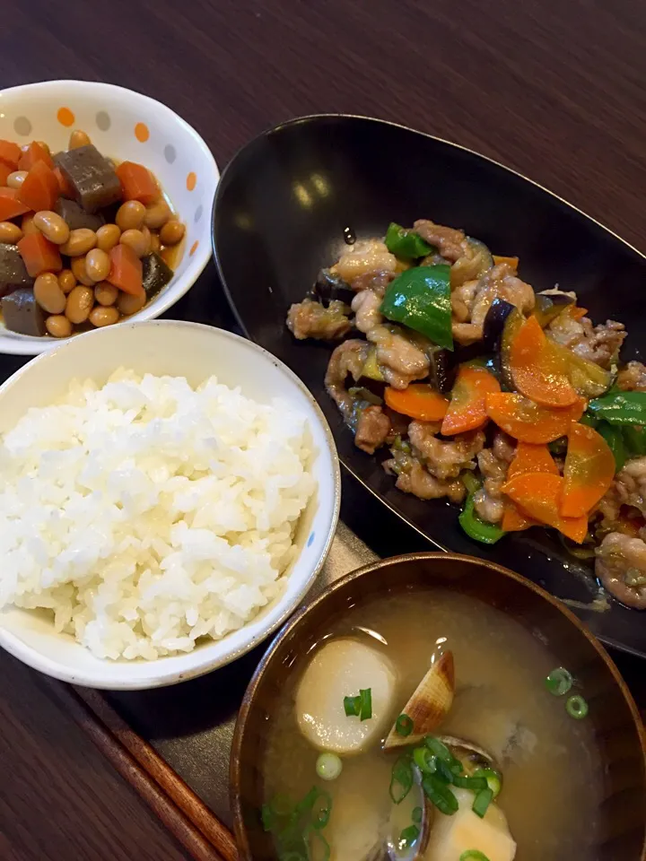 豚と野菜の味噌炒めの晩ご飯|mikaさん