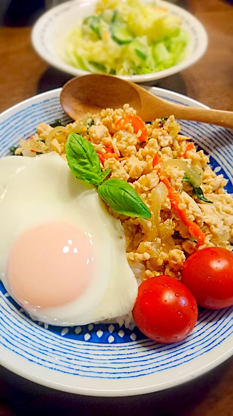 ガパオ☆鶏挽き肉のバジル炒めご飯|ゆうたんさん