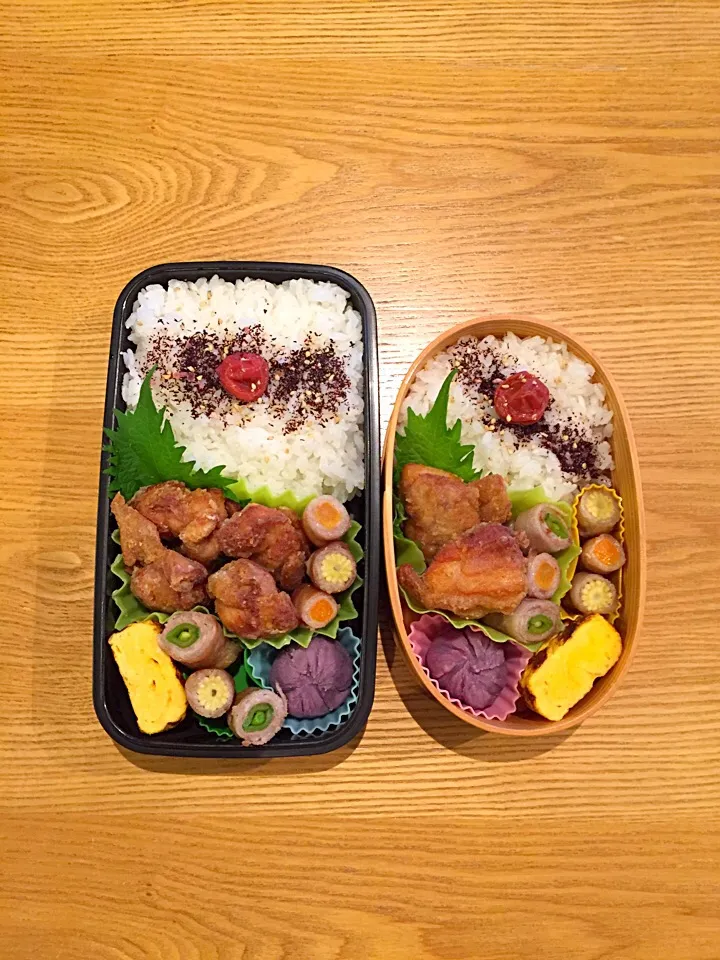 唐揚げ&3色肉巻き＊親子弁当♪|hiromiさん