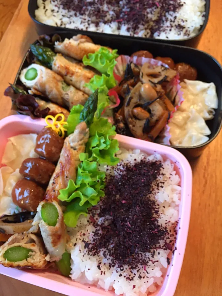 Snapdishの料理写真:娘弁当＆パパ弁当|mmmさん