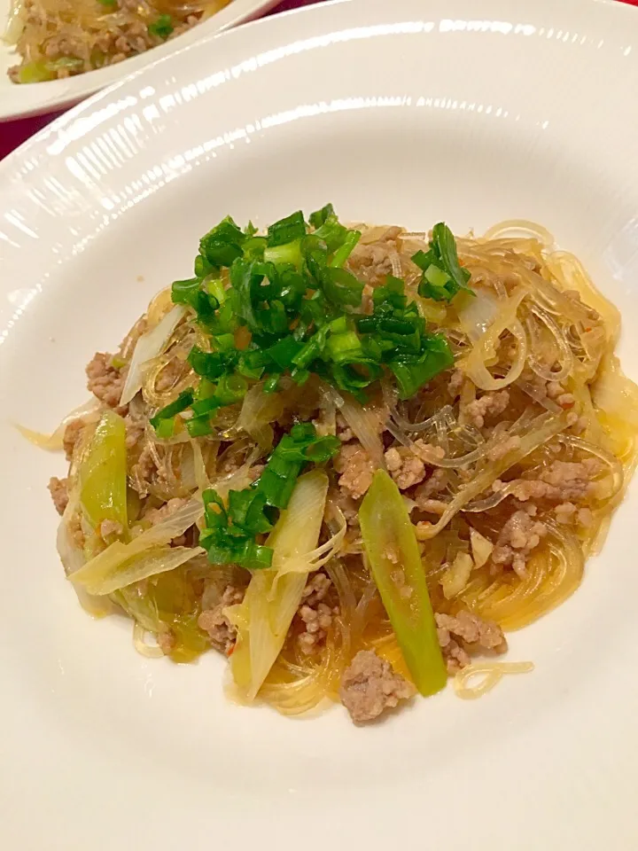 春雨と挽肉の炒め煮|まるまさん