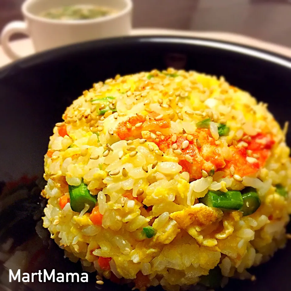 アスパラと蟹のやっつけ炒飯|恭子さん