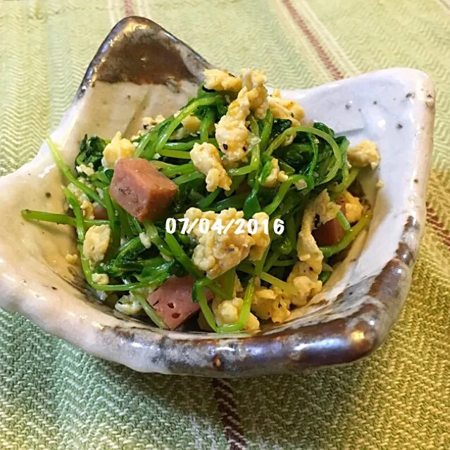 Snapdishの料理写真:豆苗の出汁胡麻和え|友さん