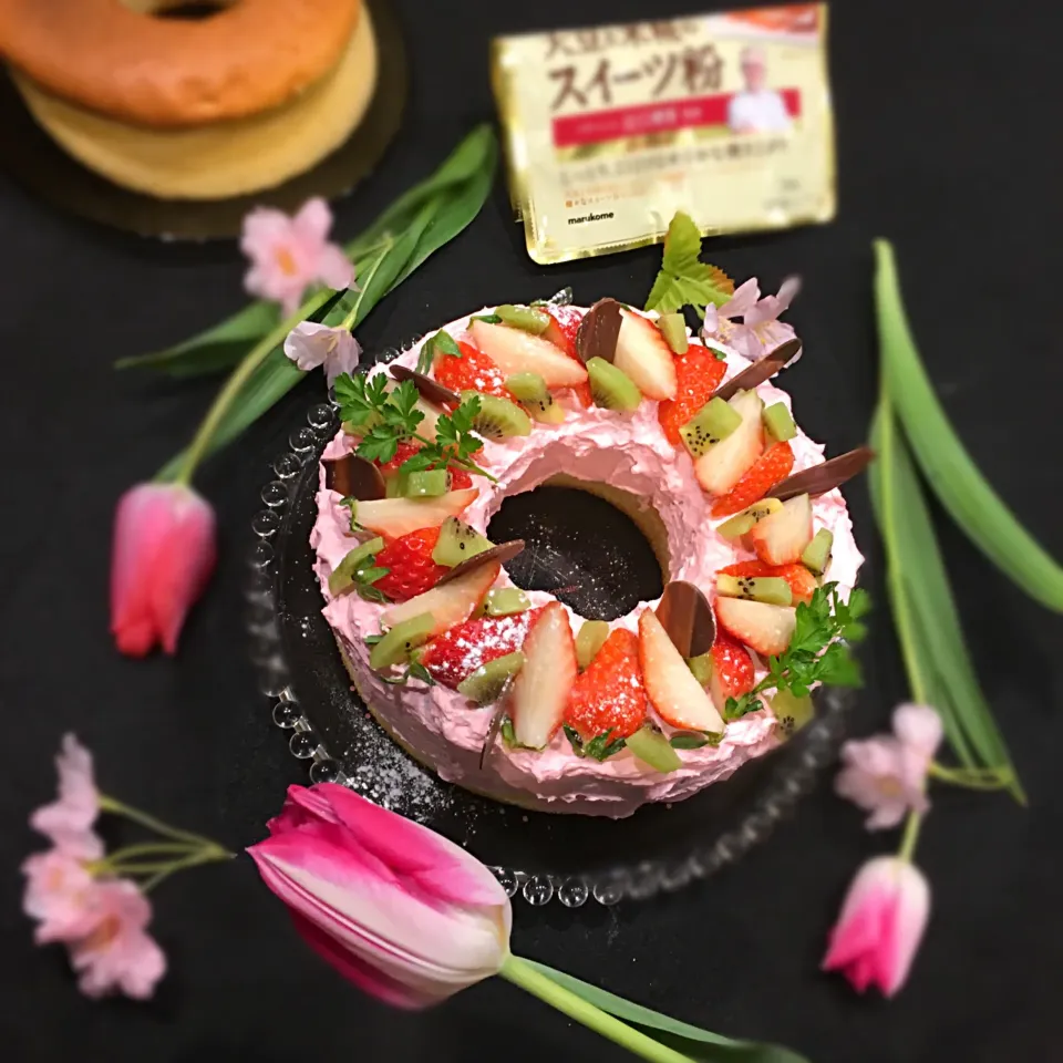 グルテンフリー♪春色いっぱいなシフォンケーキﾟ.+.(♥´ω`♥)ﾟ+.*.。|MR06home mariさん