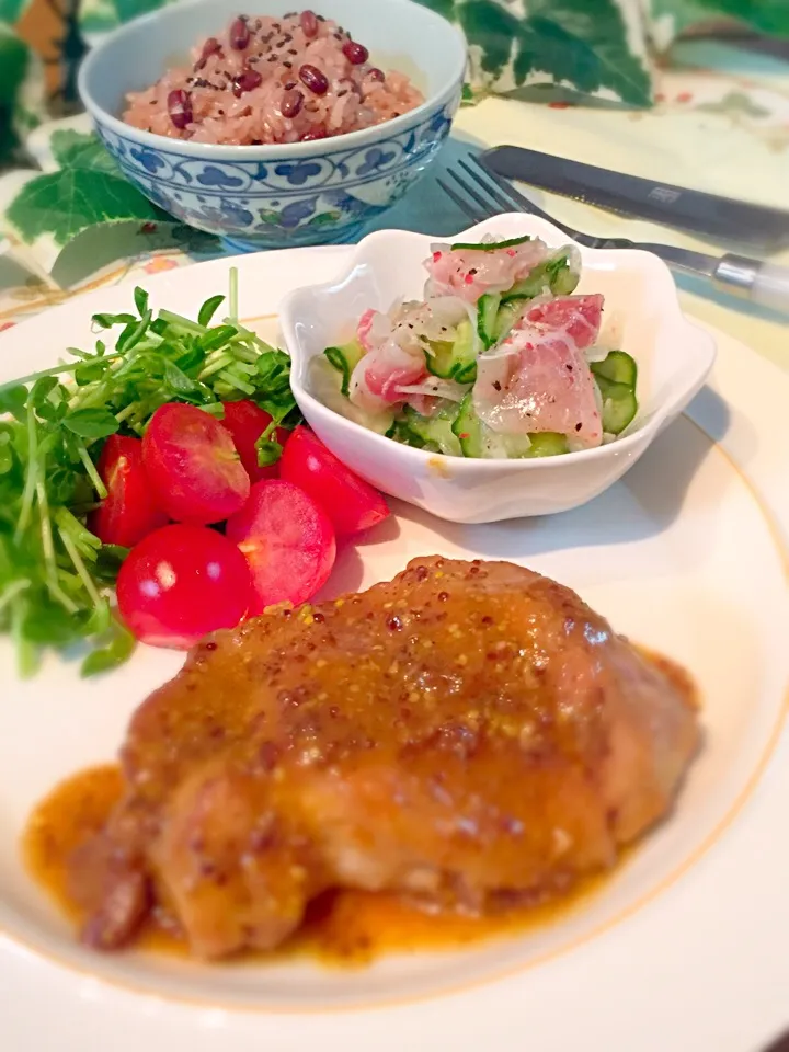 チキンステーキ🐔ハニーマスタードソース🌸|あゆさん