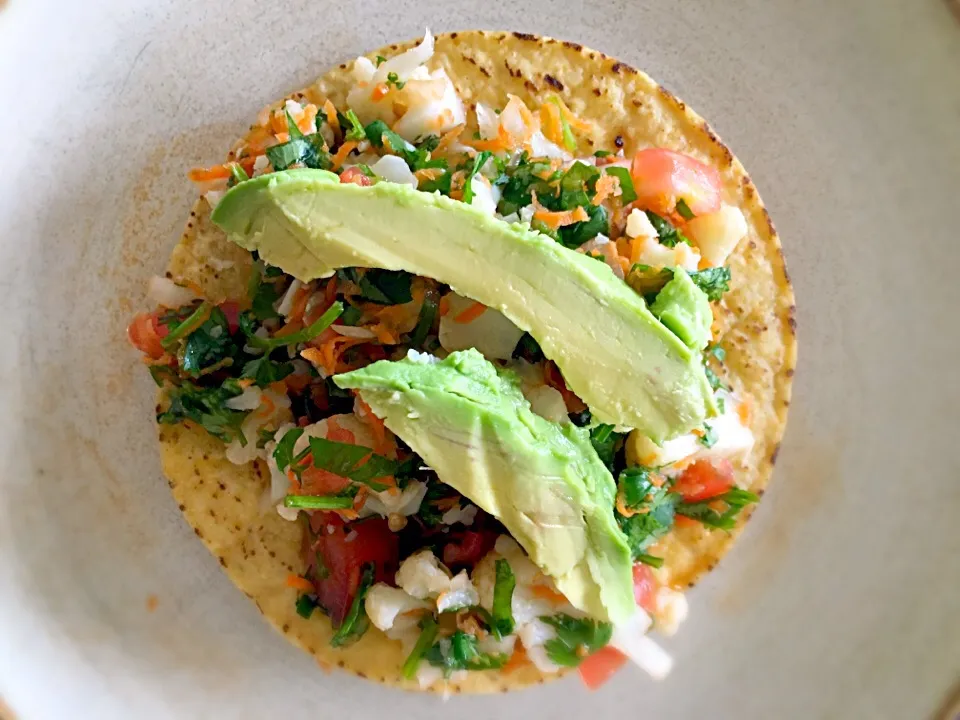 Couliflower ceviche tostada|carla zarateさん