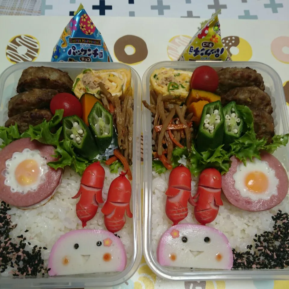 Snapdishの料理写真:4月8日(金)　高校生女子&オレ弁当|クッキングおやぢさん