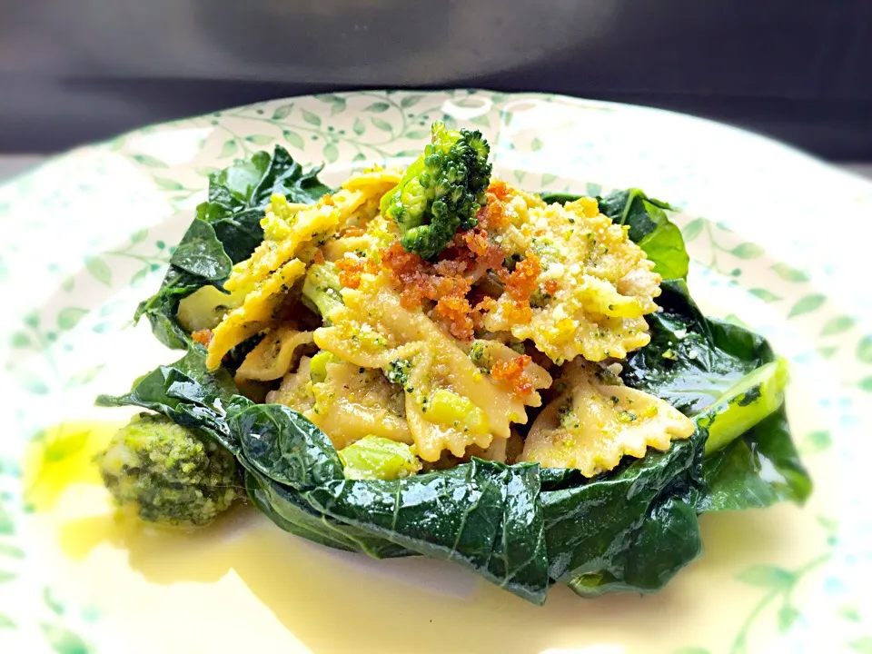 Farfalle with Broccoli, Anchovies and Crisp Bread.|laura giardinaさん