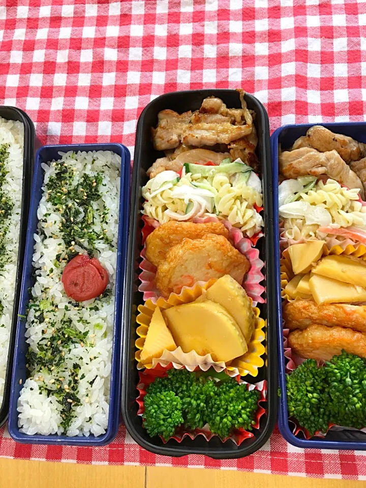 チキンソテー マカロニサラダ さつま揚げ たけのこ煮物 ブロッコリー弁当。|Kumiko Kimuraさん