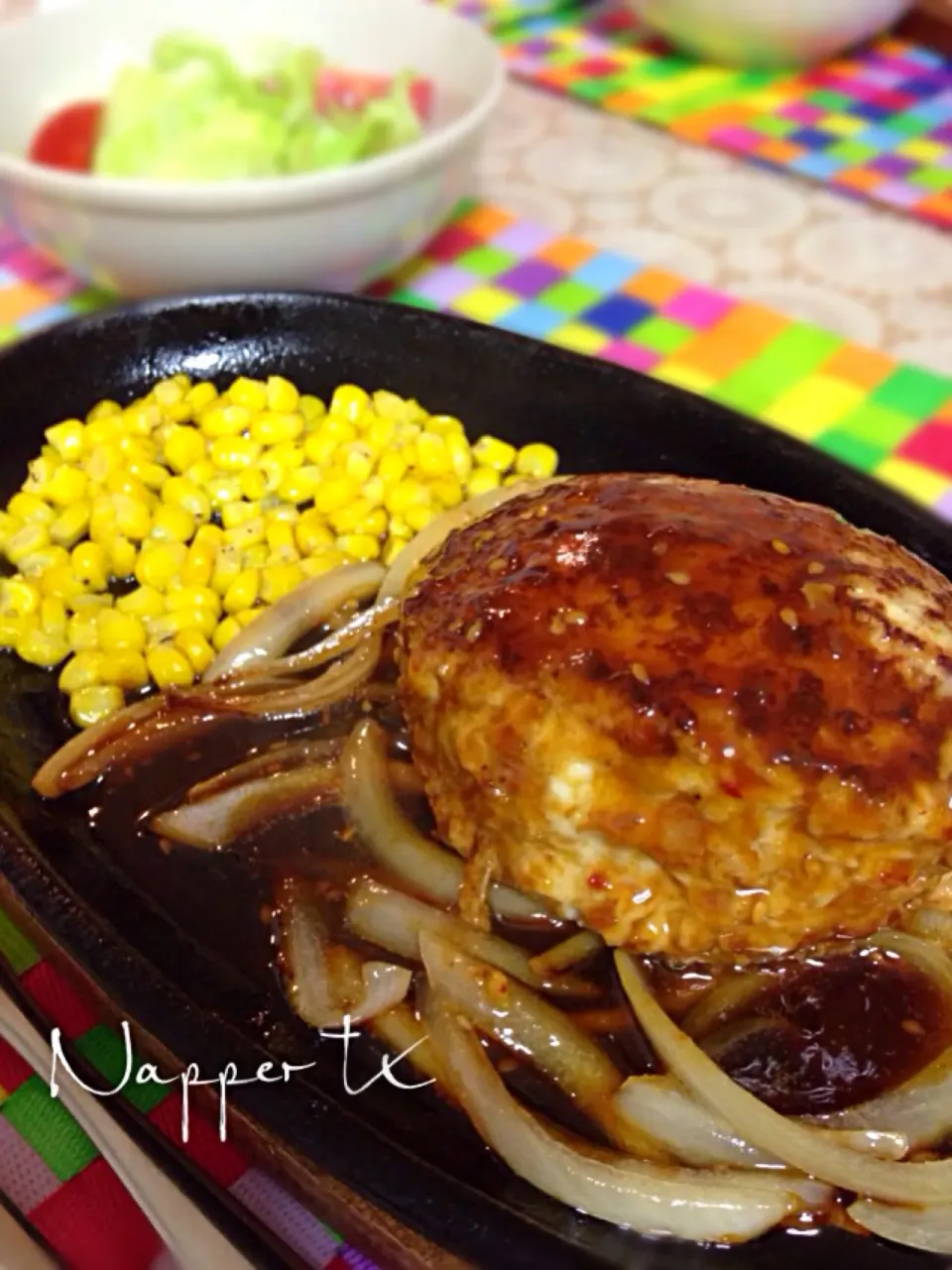 手ごね鉄板ハンバーグ|🍴ナッペKさん