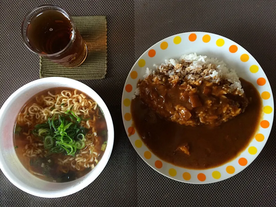 ビーフカレー•しょうゆラーメン|ばーさんさん