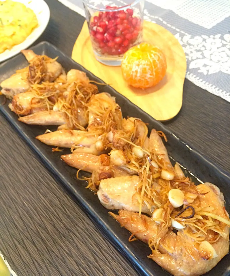 ปีกไก่อบขิง/roasted chicken wing with ginger|SaSaさん