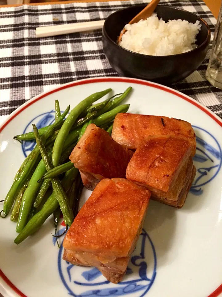 Snapdishの料理写真:豚バラの蒸し焼き|オバサーさん