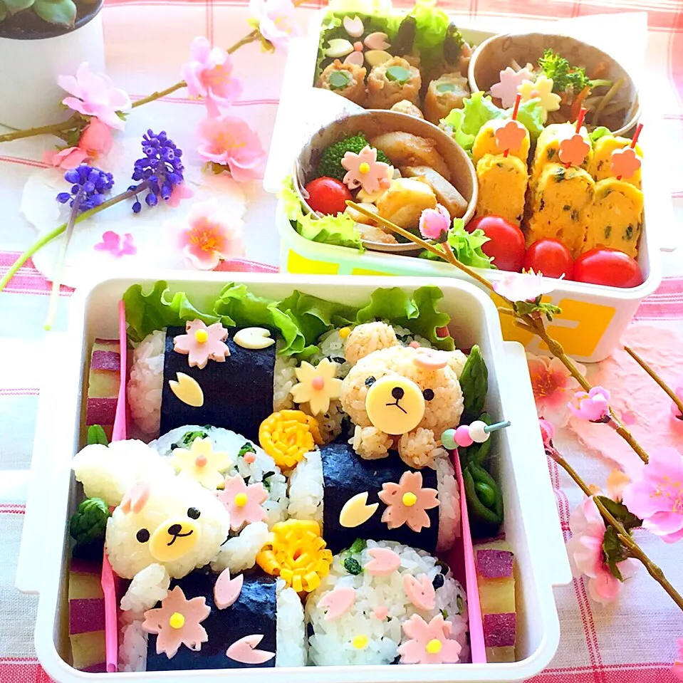 常備菜フル活用でお花見大箱弁当🌸|naocoisaさん