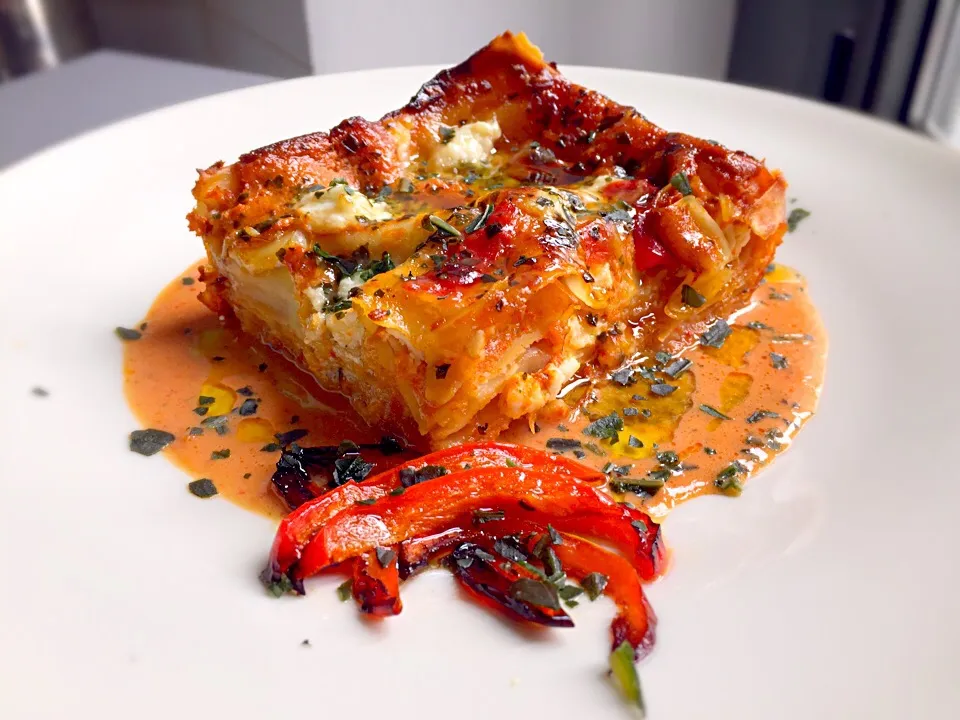 Roasted red Pepper Lasagna with Sheep Milk Ricotta & Pecorino|laura giardinaさん