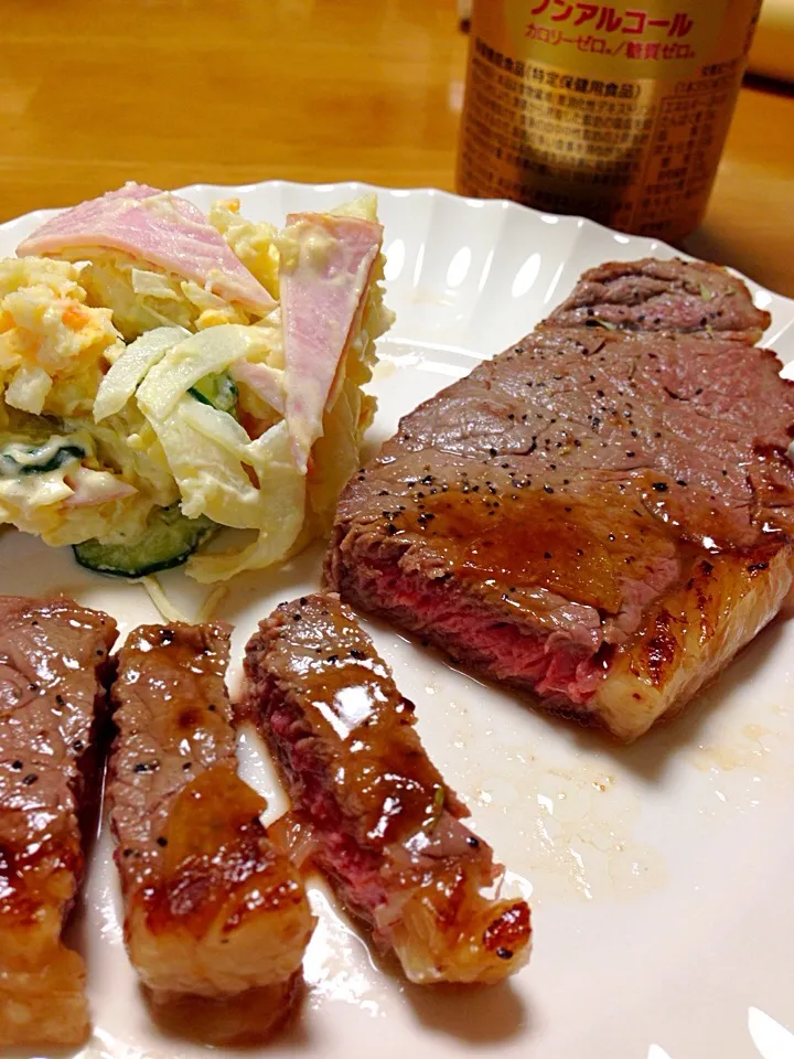 簡単夕食！⏱焼くだけステーキ＆圧力鍋で時短のポテサラ|Yu Yu mamaさん