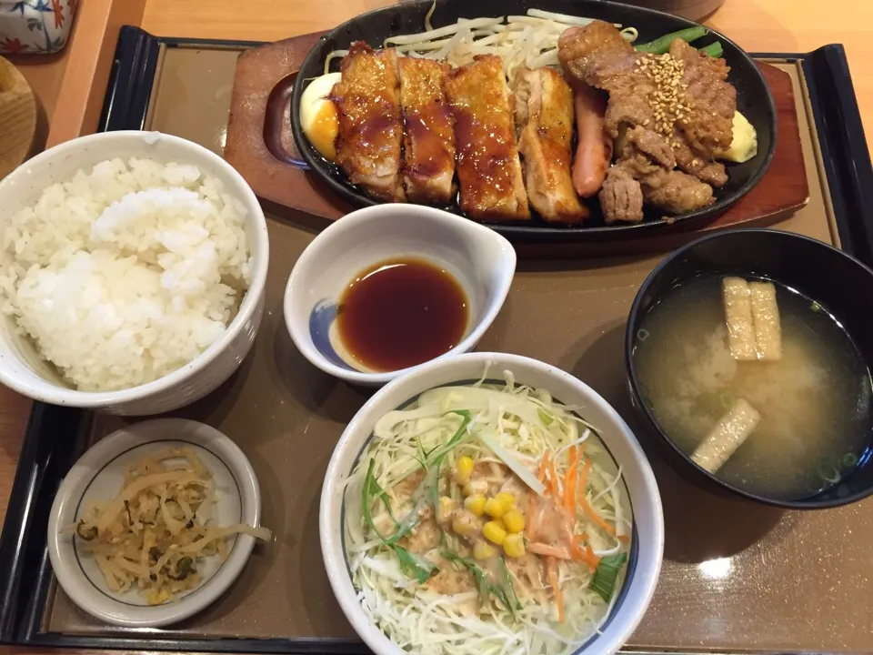 厚切りカルビ焼肉のミックスグリル定食|Kojiさん