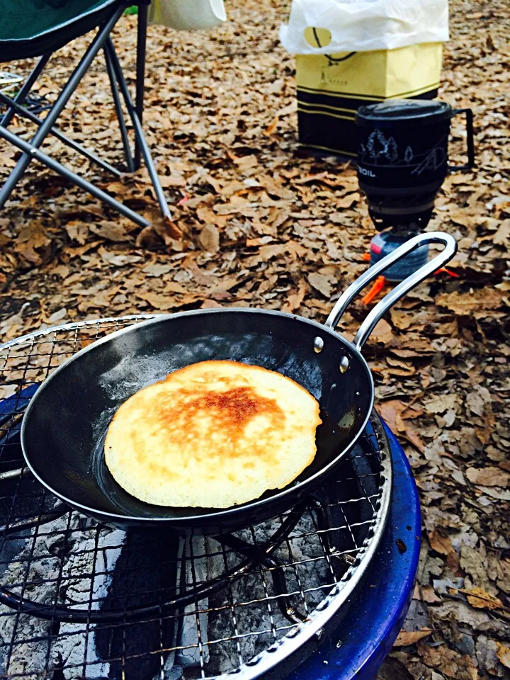 BBQのおやつは、ホットケーキ|みちさん