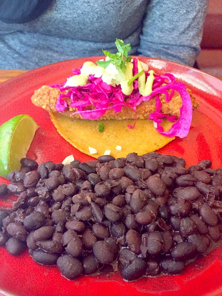 Fish taco w/ black beans @ El Cortijo, 4/9/16|Morcone Girlsさん